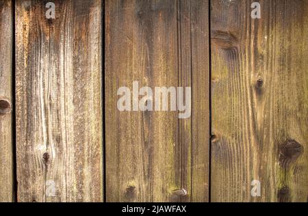 magnifique motif de planches verticales en bois. Bois brun moyen émaillé et abîmé avec des boutons comme arrière-plan avec de nombreuses utilisations possibles Banque D'Images