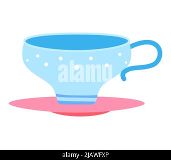 Tasse de thé - modèle plat objet isolé Illustration de Vecteur