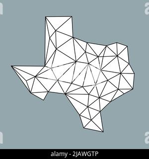 Carte polygonale simple du Texas. Carte vectorielle de style poly basse tendance du Texas. Illustration de Vecteur