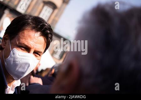 Il presidente Giuseppe Conte alla giornata nazionale delle vittime di mafia a Napoli di Libera Banque D'Images