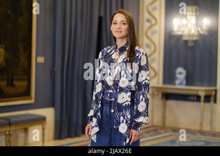 L'actrice française Marion Cotillard participe à la photocall 'Juana de Arco' au Théâtre Royal de Madrid. Banque D'Images