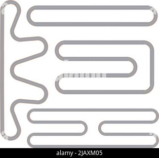 Piste de course quatre modèles isolés avec vue de dessus circuit de moteur forme continue images vectorielles plates Illustration de Vecteur