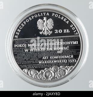 République polonaise, 20 zlotys, Varsovie; 2017 cinq siècles de la réforme en Pologne Banque nationale de Pologne, Mennica Polska S.A., W Tróbska Wdowiarska, Anna Beata (1960 ) Banque D'Images