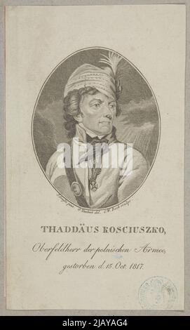 Thaddäus Kosciuszko, chef de l'armée polonaise, est mort d. 15th 1817 octobre [Tadeusz Kościuszko] Bock, Christoph Wilhelm (1755 1836), Taubert, Gustav Friedrich Amalius (1755 1839), Grassi, Josef (1757 1838) Banque D'Images