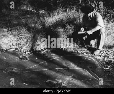 Divers-Autochtones - Art Cave Painting, sculptures en pierre. 19 novembre 1948. Banque D'Images