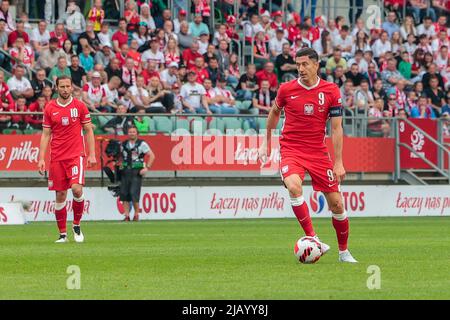 Wroclaw, Wroclaw, Pologne. 1st juin 2022. À WrocÅ‚aw à la Tarczynski Arena - l'équipe nationale polonaise a battu l'équipe du pays de Galles 2: 1 dans la photo: Robert Lewandowski (image de crédit: © Krzysztof Zatycki/ZUMA Press Wire) crédit: ZUMA Press, Inc./Alamy Live News Banque D'Images