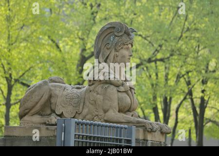 Sphinx à Friedrichplatz à Mannheim, Hesse, Allemagne Banque D'Images