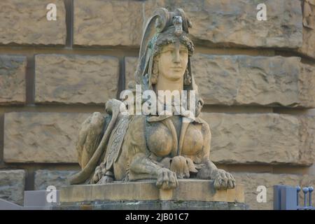 Sphinx à Friedrichplatz à Mannheim, Hesse, Allemagne Banque D'Images