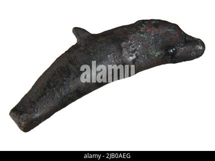 Grèce, Sarmacja, Olmia, V le début du 4th siècle av. J.-C., Dolphin Money, AE Mint Banque D'Images
