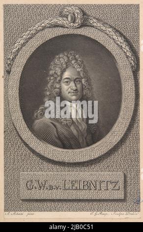 Gottfried Wilhelm von Leibniz (1646 Leipzig 1716 Hanovre) historien allemand, philosophe, mathématicien et avocat G. W. B. V. Leibnitz Rase, Carl Gottlieb (1752 1807), Scheits, Andreas (1655 1735) Banque D'Images