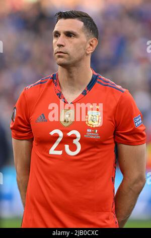 Londres, Royaume-Uni. 31st mai 2022. Gardien de but Emiliano Martinez (23 Argentine) pendant l'UEFA CONMEBOL Finalissima 2022 entre l'Italie et l'Argentine au stade Wembley à Londres, en Angleterre. Cristiano Mazzi/SPP crédit: SPP Sport presse photo. /Alamy Live News Banque D'Images