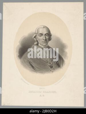 Ignacy Krasicki (1735 Dubiecko 1801 Berlin) des armoiries de Rogala évêque de Warmian en 1767 1795, archevêque de Gniezno en 1795 1801, poète, auteur de prose et encyclopédiste Aschenbrenner, Henryk (FL. 1860 1870), Litographic Zak A. Dzwonkowski (Varsovie) Banque D'Images