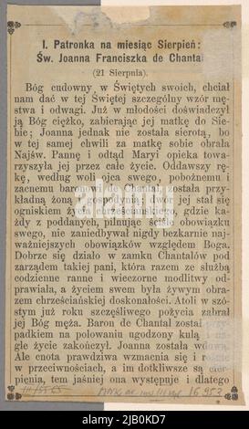 Saint. Joanna Franciszka Fremyot de Chantal (1572 Dijon 1641 Meulins) nun, co-fondateur des visites (ordre de Visitation de la Vierge Marie) inconnu Banque D'Images