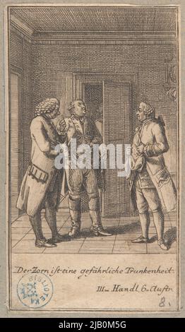 The Anger Illustration No 8 (de 12) à la pièce de G. F. Grossmann pas plus de six bols [pas plus de six tasses] publié dans: Calendrier généalogique de Lauenburg pour 1792 Chodowiecki, Daniel Nikolaus (1726 1801) Banque D'Images