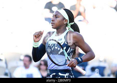 Cari 'Coco' Gauff des Etats-Unis lors de l'Open de France, tournoi de tennis Grand Chelem sur 31 mai 2022 au stade Roland-Garros à Paris, France - photo Victor Joly / DPPI Banque D'Images