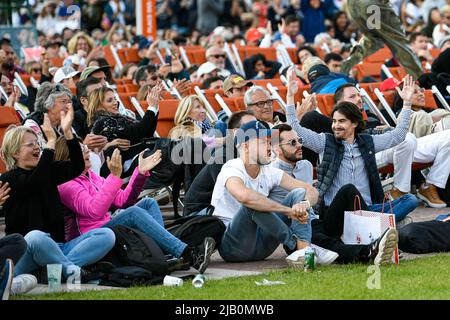 Paris, France. 31st mai 2022. Ambiance avec la foule (public, public) place des Mousquetaires lors de l'Open de France, tournoi de tennis Grand Chelem sur 31 mai 2022 au stade Roland-Garros à Paris, France - Credit: Victor Joly/Alay Live News Banque D'Images