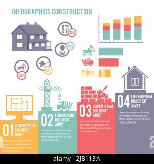 L'ingénierie de construction et de construction éléments infographique vector illustration Illustration de Vecteur