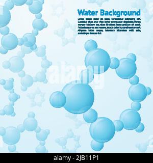 La structure de molécules d'eau de la chimie sciences nature background vector illustration Illustration de Vecteur