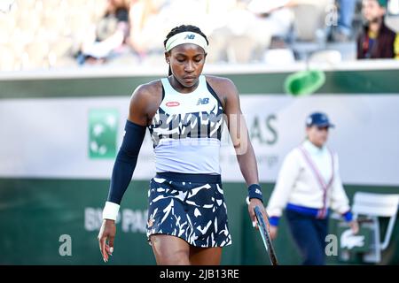 Cari 'Coco' Gauff des Etats-Unis lors de l'Open de France, tournoi de tennis Grand Chelem sur 31 mai 2022 au stade Roland-Garros à Paris, France - photo: Victor Joly/DPPI/LiveMedia Banque D'Images