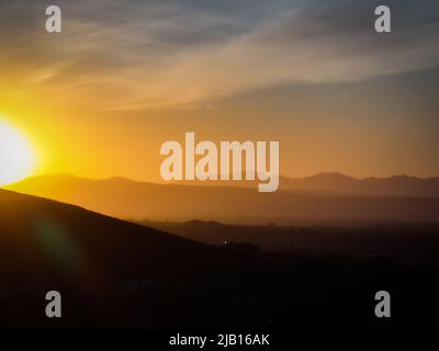 Vue sur le paysage de l'environnement au coucher du soleil Banque D'Images