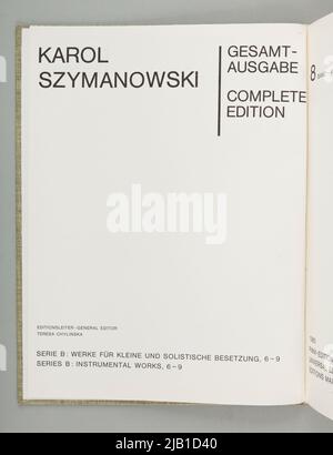 NUTY Édition totale œuvres de piano œuvres de piano B 8 (Utwory Fortepianowe) Szymanowski, Karol (1882 1937) Banque D'Images