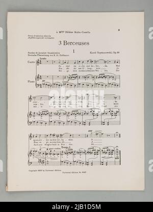 Notes 3 Berceuse op. 48 avec les paroles de Jarosław Iwaszkiewicz Szymanowski, Karol (1882 1937) Banque D'Images