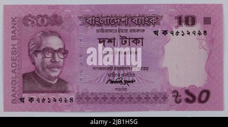 Billet de banque à 10; Bangladesh Bank, Bangladesh; 2013 Banque D'Images