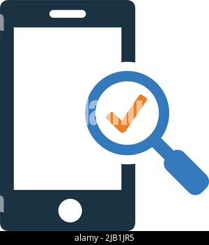 Audit, mobile, icône de recherche. Utilisation dans l'impression, le Web, les projets de conception ou tout type d'usage commercial. Illustration de Vecteur