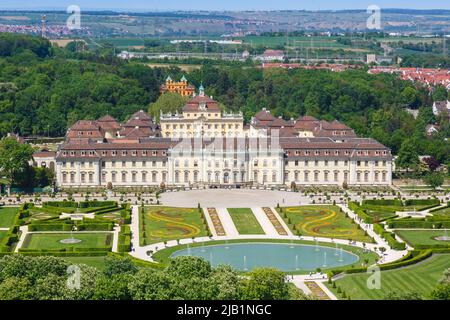 Château de Ludwigsburg vue aérienne photo architecture ville voyage en Allemagne Banque D'Images