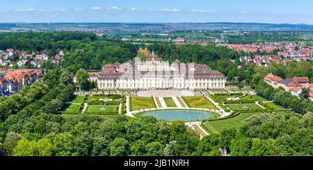 Château de Ludwigsburg vue aérienne photo panorama ville architecture voyage en Allemagne Banque D'Images