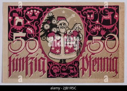 Bon de remplacement; Allemagne (République de Weimar); Sonneberg S/M; 50 pfennig; 1920. Burgly. Parcus Munny Banque D'Images