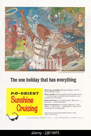 P&O Orient Lines publicité papier publicité du magazine 1970s publicité voyage publicité croisière publicité Banque D'Images
