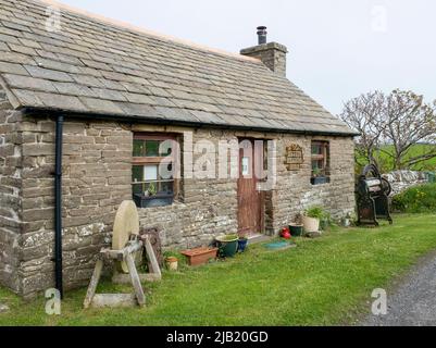 Vue extérieure de Betty’s Reading Room Cottage, Tingwall, Orkney. Banque D'Images