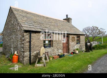 Vue extérieure de Betty’s Reading Room Cottage, Tingwall, Orkney. Banque D'Images