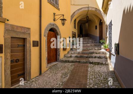 Le beau village de Veroli, près de Frosinone, Latium, centre de l'Italie. Banque D'Images