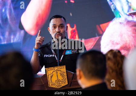 Ahmad Sahroni, Président de la Formule E Jakarta, portrait et accueil lors de l'ePrix de Jakarta 2022, réunion 6th du Championnat du monde de Formule E de la FIA ABB 2021-22, sur le circuit international de Jakarta de 2 juin à 4, à Jakarta - photo: Germain Hazard/DPPI/LiveMedia Banque D'Images