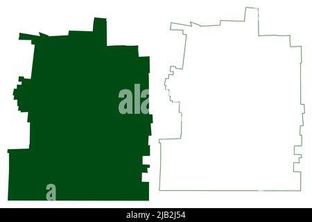 Municipalité de Calakmul (État libre et souverain de Campeche, Mexique, États-Unis mexicains) carte illustration vectorielle, scribble esquisse carte de Calakmul Illustration de Vecteur