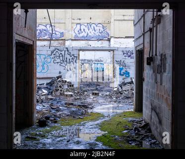 Abandon de l'ancien siège social mondial d'American Motors, Plymouth Road Office Center (PROC), Detroit, Michigan, États-Unis Banque D'Images