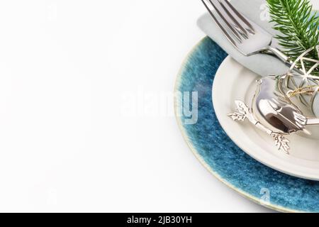 Table de Noël et du nouvel an avec décor de vacances Banque D'Images