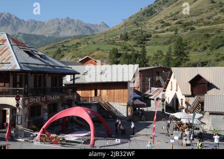 Fête du village de Vars Sainte-Marie un 15 août, Hautes-Alpes Banque D'Images