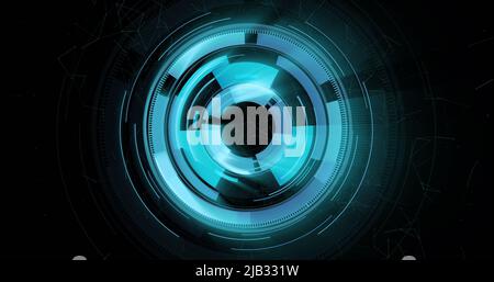 Image des oscilloscopes scannant sur fond noir Banque D'Images