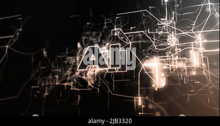 Image du texte ai sur fond noir Banque D'Images