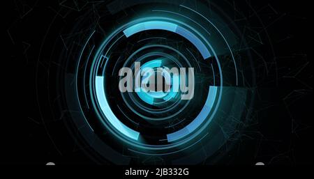 Image des oscilloscopes scannant sur fond noir Banque D'Images