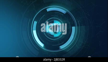 Image des oscilloscopes scannant sur fond bleu Banque D'Images