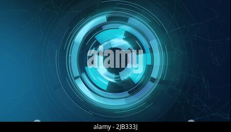 Image des oscilloscopes scannant sur fond bleu Banque D'Images