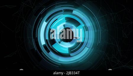 Image des oscilloscopes scannant sur fond noir Banque D'Images