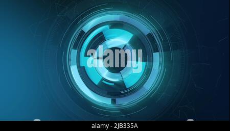 Image des oscilloscopes scannant sur fond bleu Banque D'Images