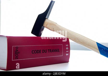 FRA - SOCIÉTÉ - CODE DU TRAVAIL. Illustration du code du travail pour les réformes futures. France. Banque D'Images