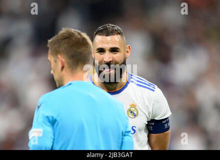 Karim BENZEMA (Real) finale 2022 de la Ligue des champions de football, Liverpool FC (LFC) - Real Madrid (Real) 0: 1, on 28 mai 2022 à Paris/France. Â Banque D'Images