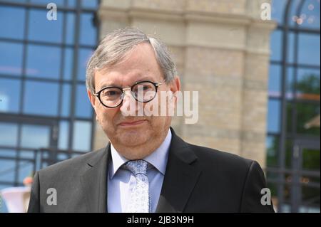 Cologne, Allemagne. 02nd juin 2022. Abraham Lehrer, vice-président du Conseil central des Juifs lors de la conférence de presse sur le programme de Shalom Music Cologne le festival de musique se tiendra dans le cadre de l'année du festival juif de 4 à 11.08.2022. Credit: Horst Galuschka/dpa/Alay Live News Banque D'Images